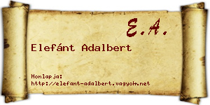Elefánt Adalbert névjegykártya
